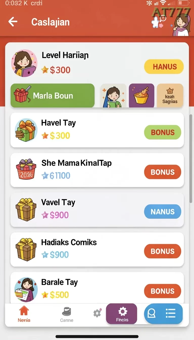 Galeri pratinjau visual at777 build APK resmi terbaru